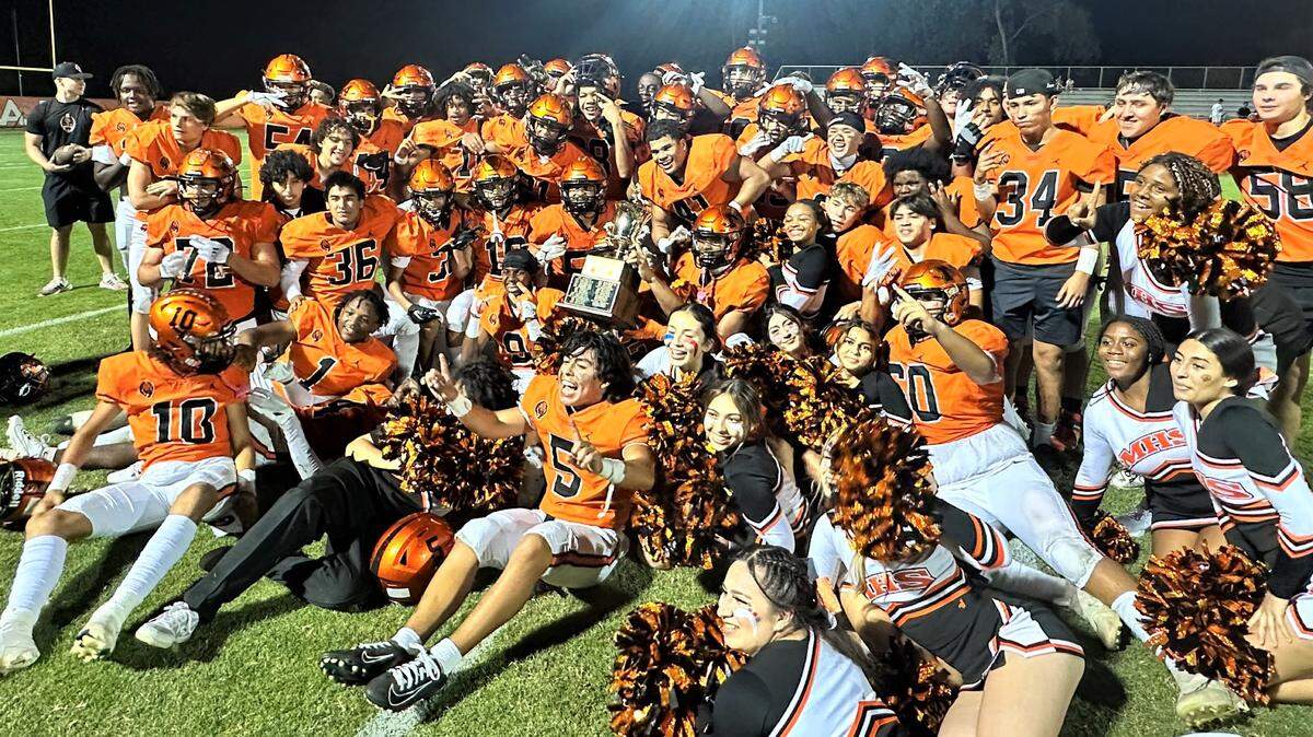 The Merced High School football celebrated a 38-16 win over Golden Valley on Friday, Sept. 15, 2023 at Cathie Hostetler Stadium to extend the Bears’ winning streak against the Cougars to 18 consecutive wins.