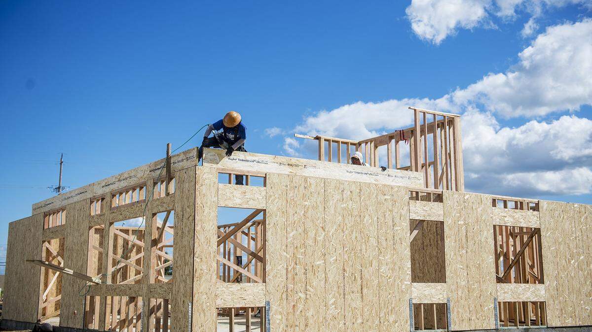 New homes under construction in Merced, Calif.