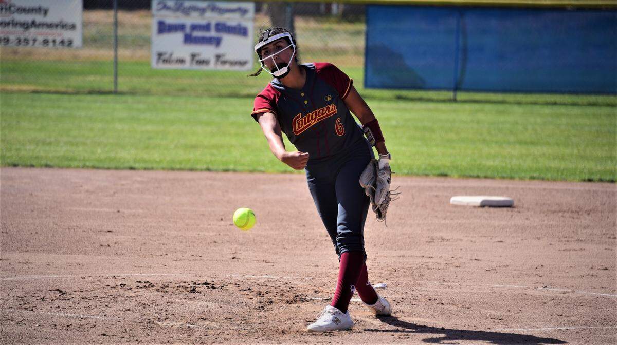 Golden Valley High sophomore Bree Barner delivers a pitch during a game against Atwater on Tuesday, May 3, 2022 at Atwater High School in Atwater, Calif.