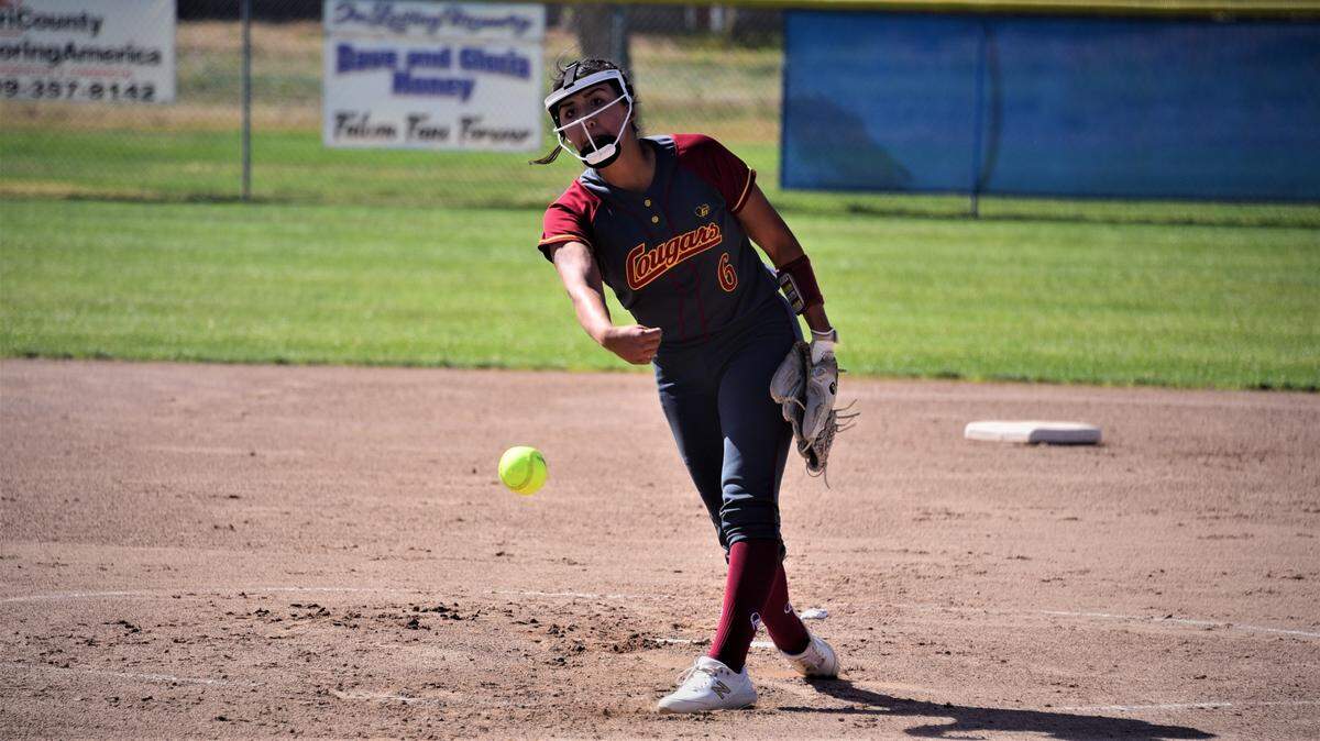 Golden Valley High’s Bree Barner delivers a pitch during a game against Atwater on Tuesday, May 3, 2022 at Atwater High School in Atwater, Calif.