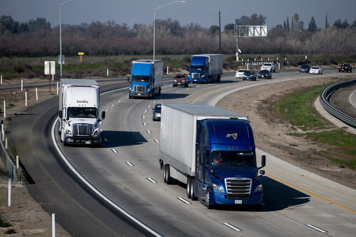 Motorists travel along the southbound lanes of Highway 99 in Merced County, Calif., on Thursday, Jan. 23, 2025. Merced Sun-Star File Image.