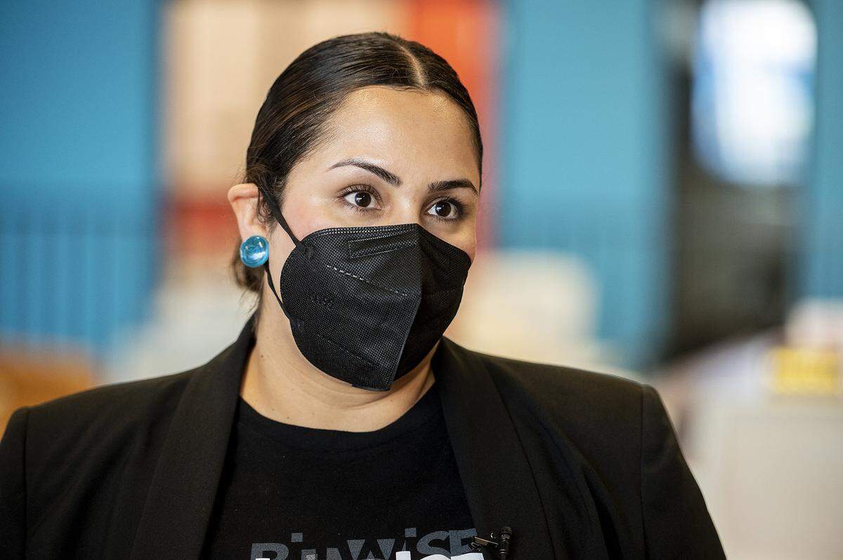 Norma Cardona, Vice President of Bitwise Industries Merced, talks about the opening of the new location at 1635 M Street in Merced, Calif., on Wednesday, May 25, 2022.