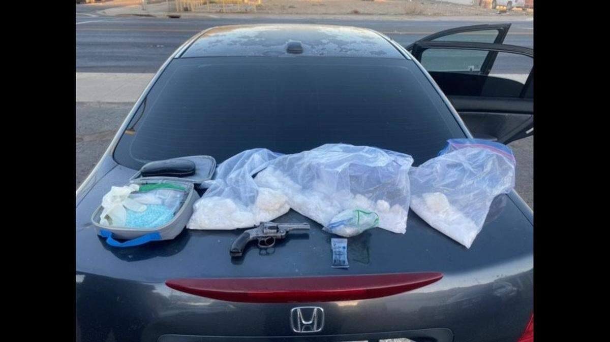 A 32-year-old Atwater man was arrested Friday, Sept. 2, 2022, after police said they located a stolen vehicle, large amounts of narcotics and a gun.