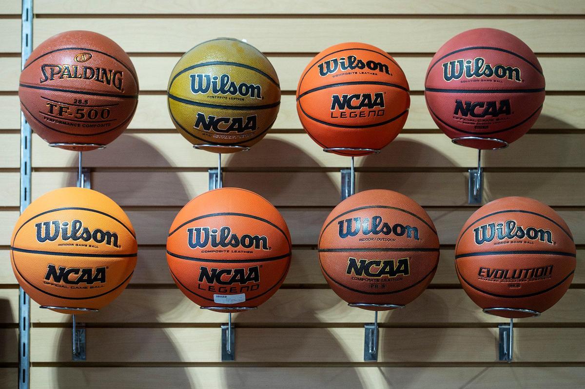 Athletic equipment for sale at McNamara Sports, located at 437 W. 18th Street in Merced, Calif., on Monday, May 8, 2023. The family owned store which sells athletic equipment, team uniforms, business apparel and offers screen printing and embroidery services, is celebrating 100 years in business