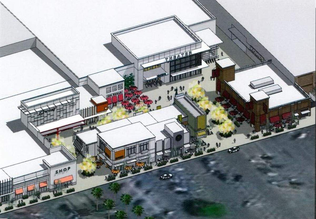 A rendering of changes proposed for Merced Mall.