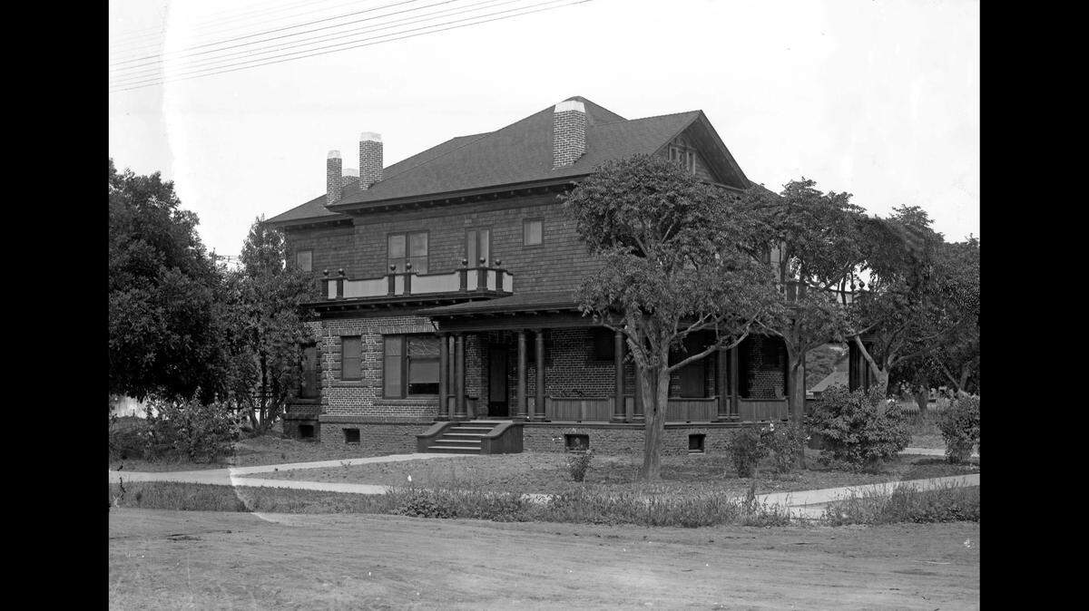 Baker House at 455 W. 20th Street in Old Town Merced was built by Oscar and Mirta Baker in 1906. It is now known as the Mansion House.