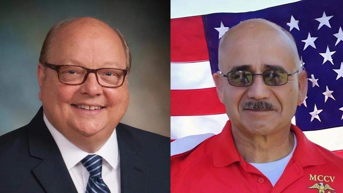 Los Banos mayoral candidates Mike Amabile, left, and Refugio Llamas, right. Images courtesy of Mike Amabile and Refugio Llamas.