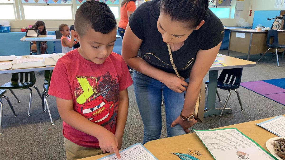 Students show off their work from the Merced City School District Summer Academy in Merced, Calif., on Thursday, July 11, 2019. Photo courtesy of the Merced City School District.