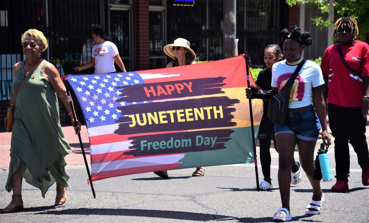 The Juneteenth holiday was celebrated with a downtown parade in Merced, Calif. on Saturday, June 17, 2023.