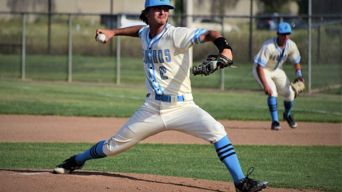 El Capitan senior right-hander Carson Viers delivers a pitch during a 6-2 win over Buhach Colony on Friday, April 8, 2022 at El Capitan High School in Merced, Calif.