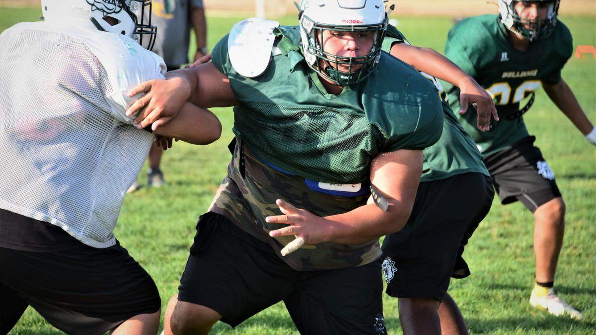 Le Grand High junior lineman Fermin Villegas had a monster performance in last week’s 14-12 win over Orestimba by blocking two field goals and an extra point.