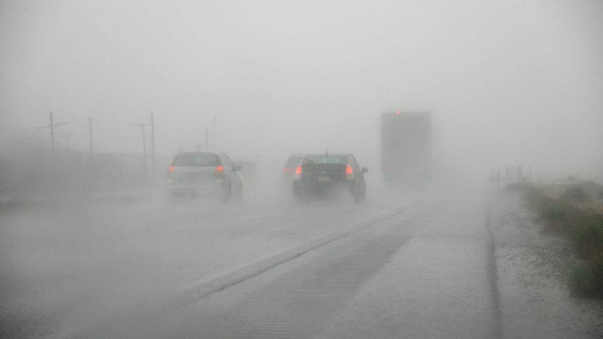 Vehicles are shown traveling north on Highway 99 near Arboleda Drive in Merced County. National Weather Service forecasters say December 2022 alone, Merced has received 3.82 inches of rain.