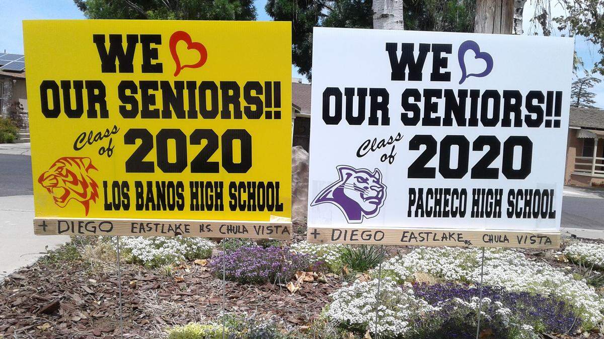 Signs are a good way to honor graduating seniors with many high schools unable to hold graduation ceremonies because of the coronavirus pandemic.