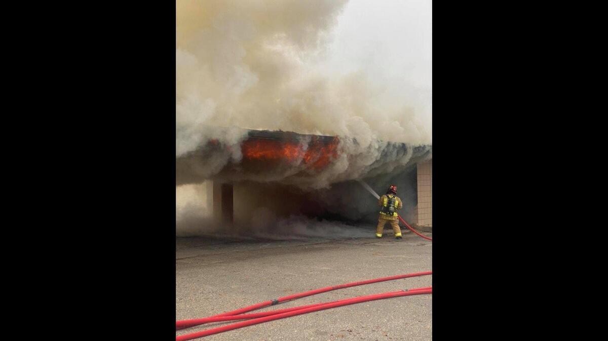 Firefighters respond to the scene of a fire at an abandoned commercial building located in the 2700 block of Winton Way in Atwater, Calif., on Tuesday, Nov. 16. According to fire officials, no injuries were reported and the cause of the fire is under investigation. Image courtesy of Atwater Police Department.