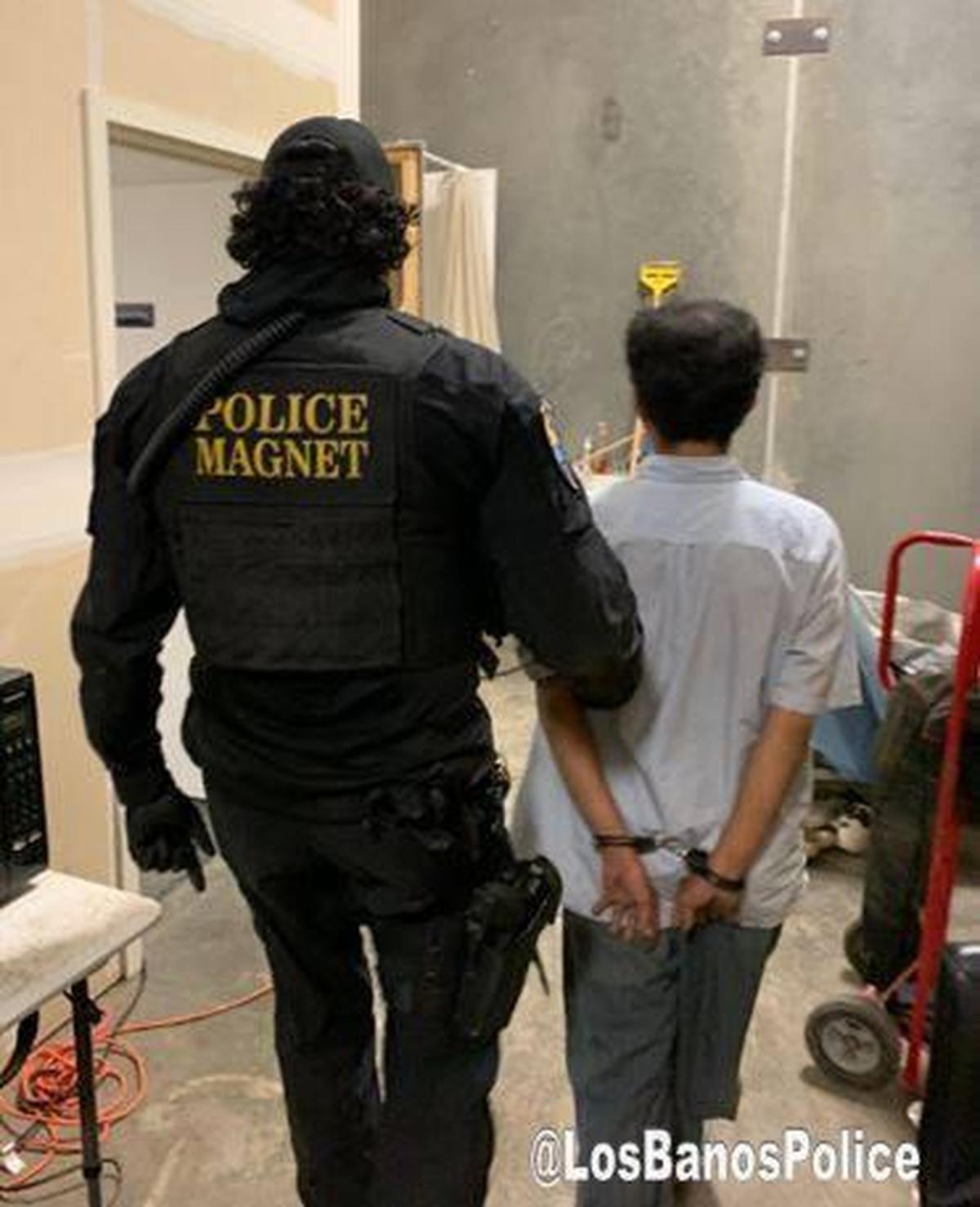 Los Banos Police said two suspects were arrested after authorities located a large-scale marijuana grow operation in the 200 block of Commerced Way in Los Banos, on Tuesday, Sept. 17, 2019. According to police, more than 800 plants were removed from the building.