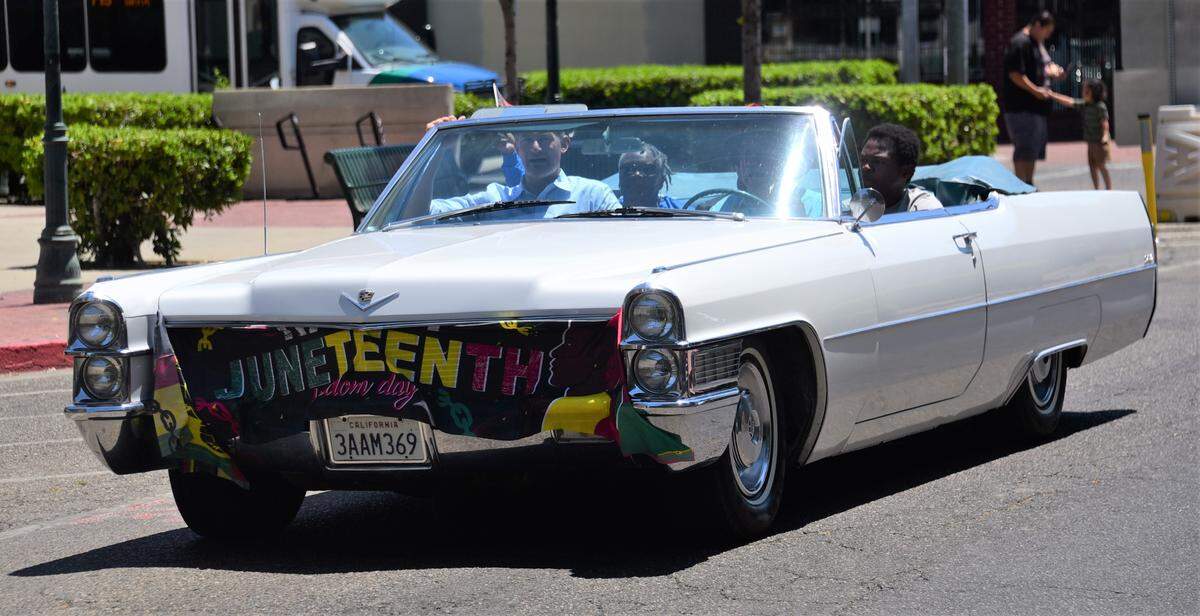 Juneteenth was celebrated with a downtown parade on Saturday, June 17, 2023, in Merced, Calif.