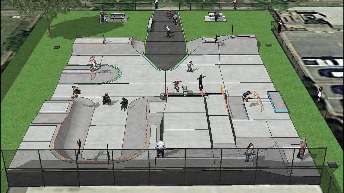 A picture of what the new skate park at McNamara Park in Merced will look like. Construction will take three months and it can start as early as Spring.