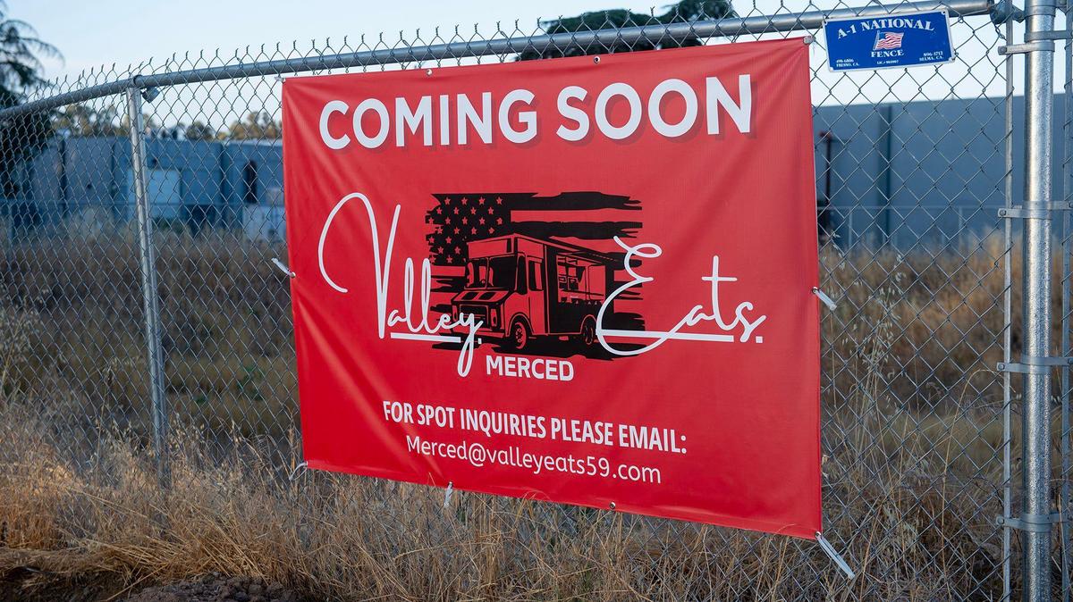 Construction continues on the future home of Valley Eats, a food truck park located at 1997 W. Olive Avenue behind Starbucks and 7-Eleven near the intersection of West Olive Avenue and Highway 59 in Merced, Calif., on Friday, June 6, 2025.