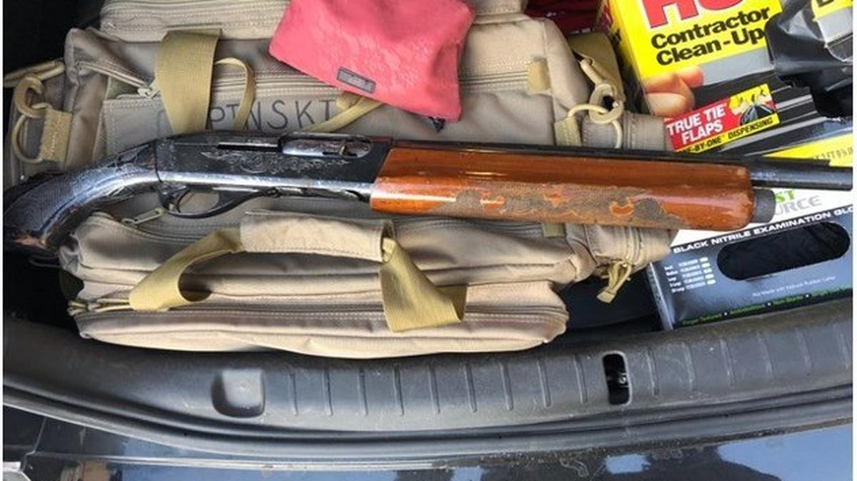 A shotgun and ammunition was found to be in possession of a convicted felon on Nov. 3, 2018, according to the Merced Police Department. Photo courtesy of the Merced Police Department.