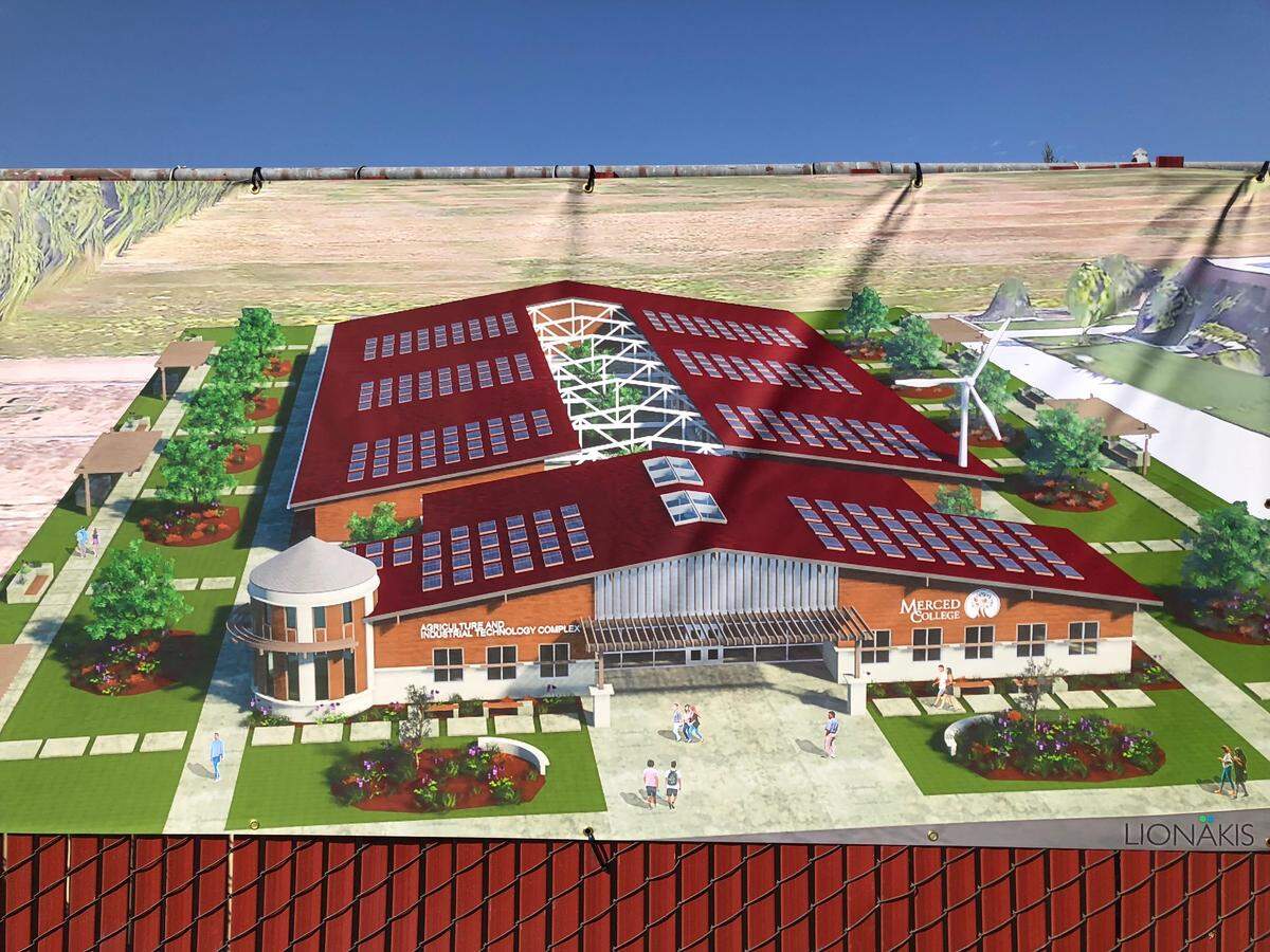 A rendering of the planned new Agriculture and Industrial Technology facilities at Merced College.