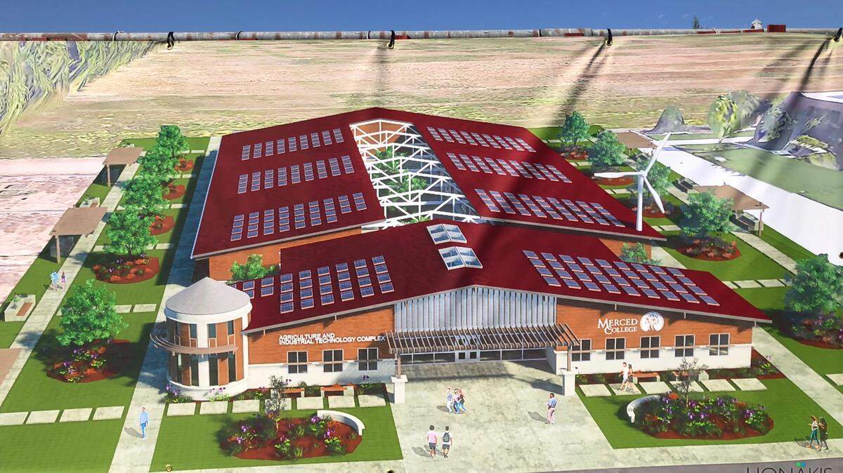 A rendering of the planned new Agriculture and Industrial Technology facilities at Merced College.