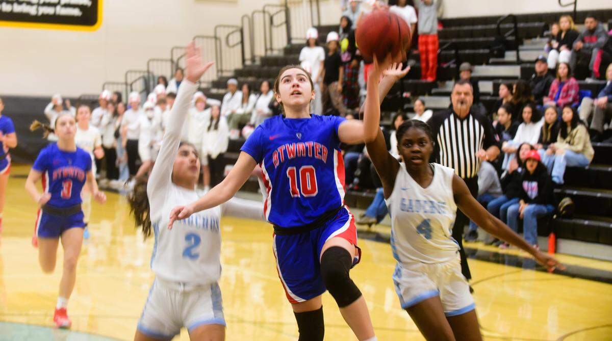 Atwater High School junior Andrea Sandoval goes up for a layup during a game against El Capitan on Tuesday, Jan. 16, 2024 at El Capitan High School.