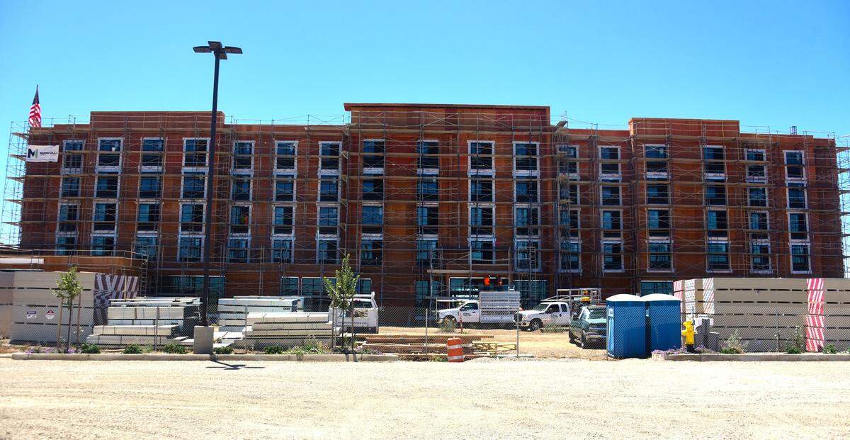 Construction of the new Hilton Garden Inn located in the Campus Parkway Plaze in Merced, Calif. is scheduled to be complete in August of 2025.