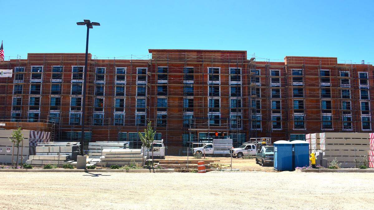 Construction of the new Hilton Garden Inn located in the Campus Parkway Plaze in Merced, Calif. is scheduled to be complete in August of 2025.
