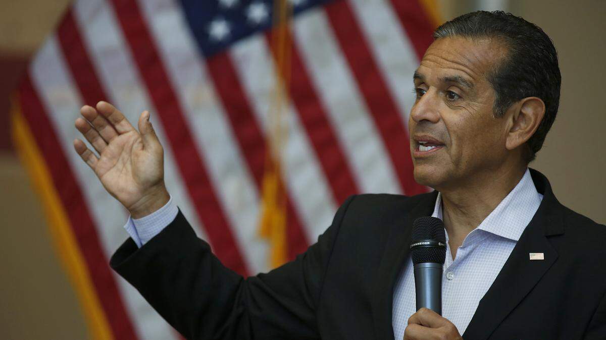 Former Los Angeles Mayor Antonio Villaraigosa is shown at Los Angeles Trade-Technical College Aug. 29, 2017.