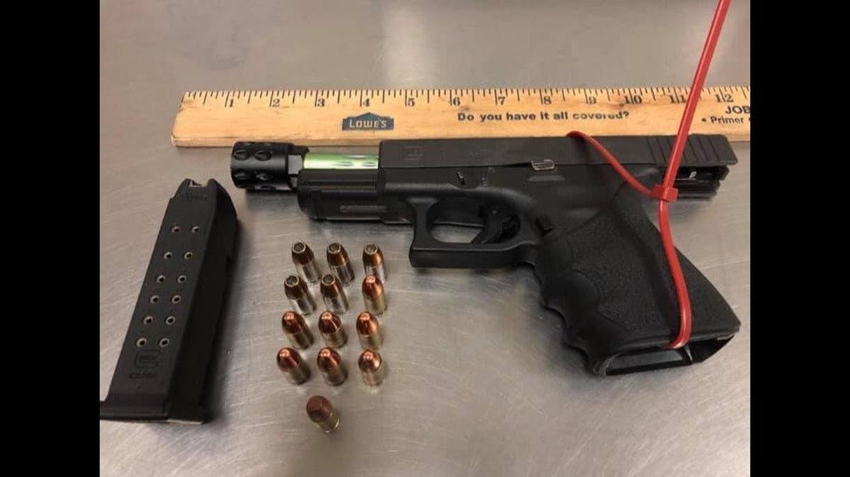 A driver was arrested in Merced on Thursday, after a vehicle stop for expired registration led an officer to discover a felon in possession of a firearm, according to the Merced Police Department. Image courtesy of Merced Police Department.