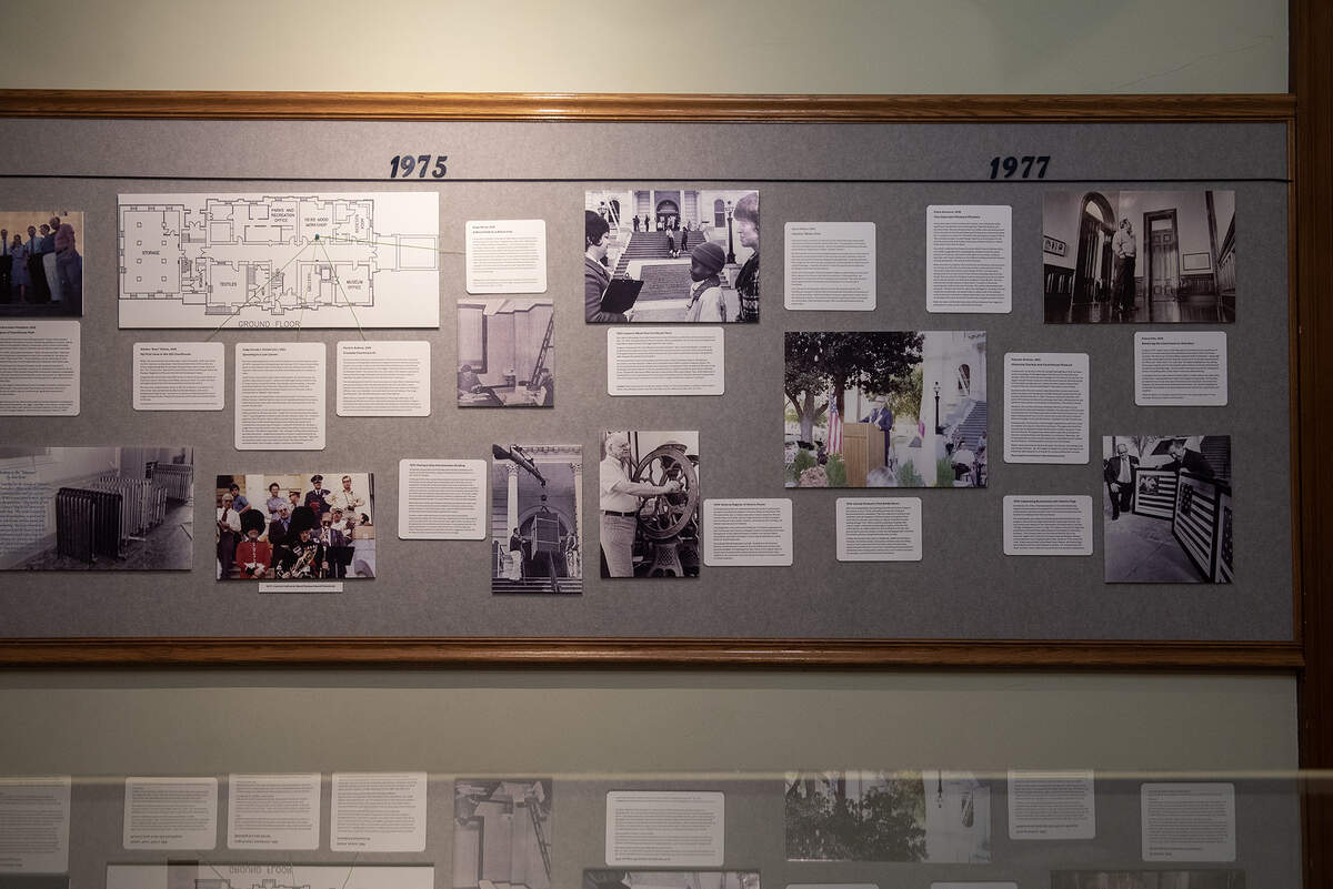 Stories, artifacts and photos which are part of the Merced County Courthouse Museum’s “Old Courthouse: 150 Years, 150 Stories” exhibit at the Merced County Courthouse Museum in Merced, Calif., on Wednesday, Oct. 1, 2025. The exhibit will open to the public on Oct. 4, during the courthouse’s 150th anniversary and community celebration event. 