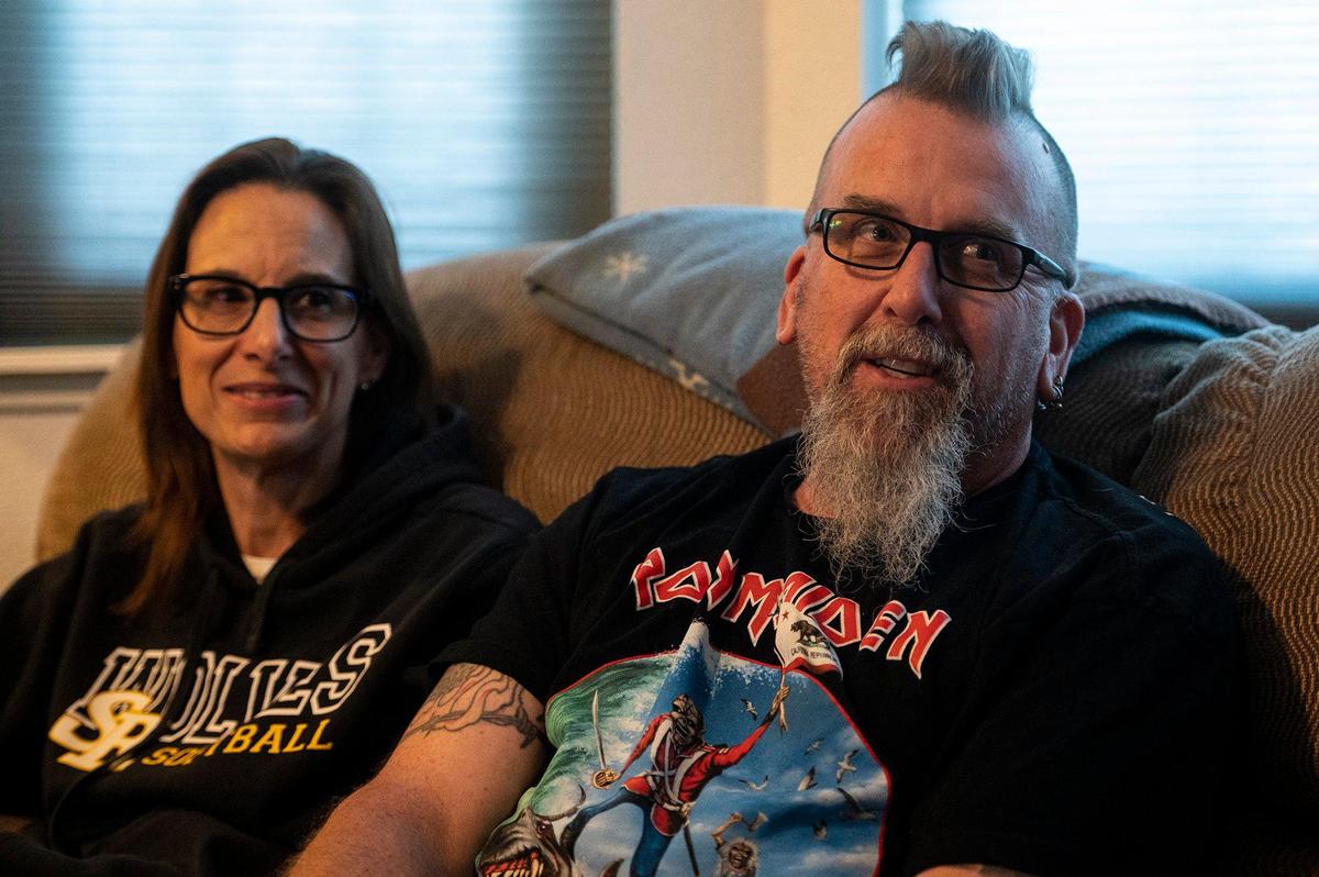 Rob Edwards, 54, of Merced, right, and Michelle Elissiry, 49, of San Ramon, left, speak about their late mother Billie Edwards, 73, and aunt Carolyn Rose, 76, in Atwater, Calif., on Thursday, Nov. 3, 2022. The family said Edwards and Rose were walking along East Juniper Avenue on Nov. 2, when they were struck and killed by a vehicle. Authorities said the vehicle was traveling westbound on East Juniper Avenue when it left the roadway striking the women and a light pole.