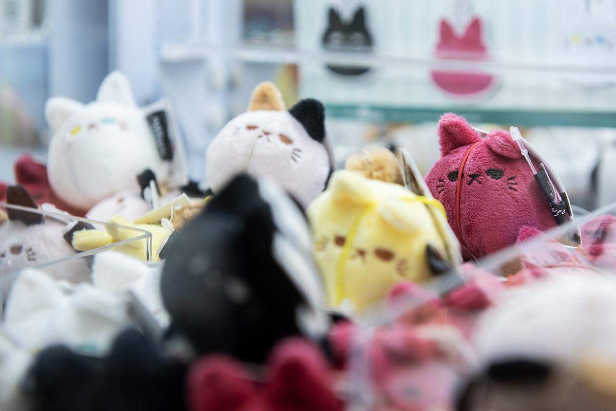 Plush toys inside a claw machine at the Kiddleton arcade, located inside the Marketplace at Merced in Merced, Calif., on Friday, Aug. 8, 2025. 