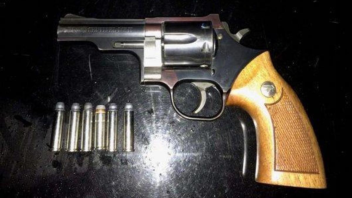 A convicted felon was arrested after authorities found a gun and ammunition in his vehicle, according to Merced Police. Screen grab from Merced Police Department news release. Photo courtesy of the Merced Police Department.