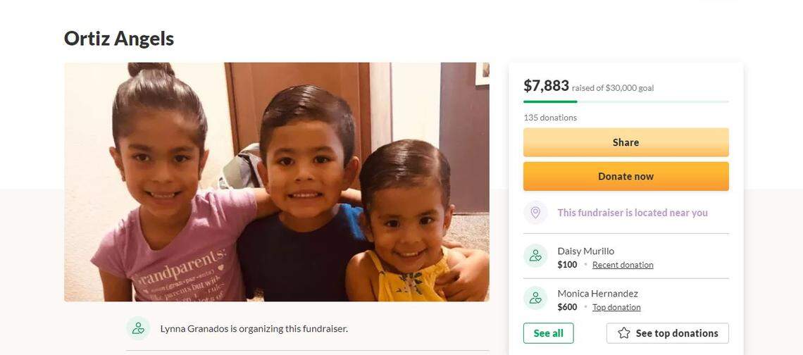 The families of Anna Ortiz Lara, 8, Matteo Ortiz Lara, 5, and Alexa Ortiz Lara, 3, have set up a GoFundMe account to help pay for their funeral expenses.