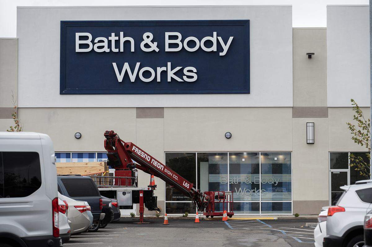 Construction continues on a new Bath and Body Works location at the Shoppes at Merced, in Merced, Calif., on Tuesday, Oct. 14, 2025. The national personal care and home fragrance retailer will join several other national retailers to open a location in the shopping center next to the Marketplace at Merced. 