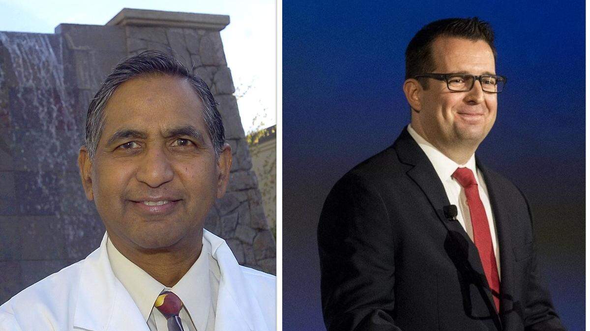 Cardiologist Hanimireddy Lakireddy, left, and Merced Mayor Michael Murphy, right will be awarded the prestigious UC Merced Chancellor’s Medal.