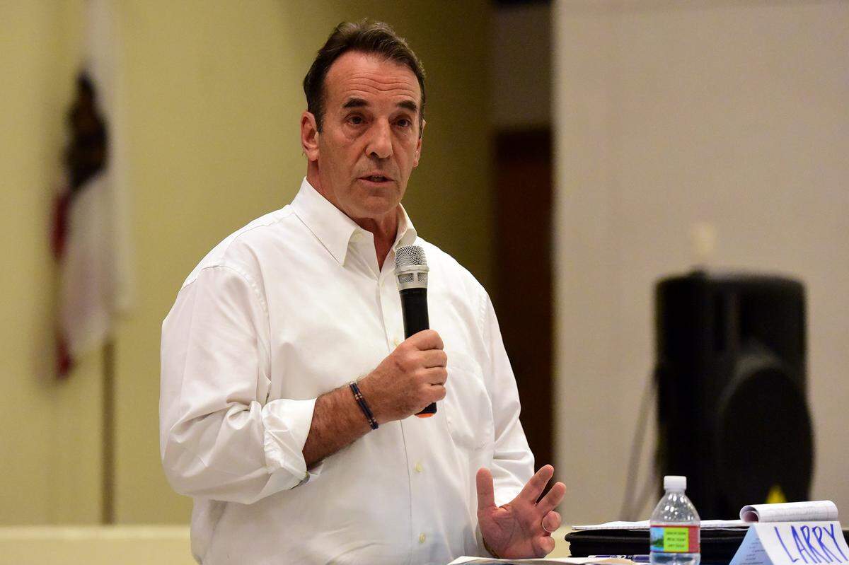 Incumbent Merced County District Attorney Larry Morse II speaks during a forum Tuesday, May 29, 2018, at Tenaya Middle School.