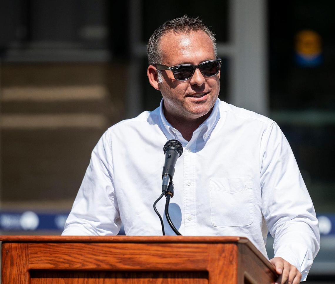 Assemblyman Adam Gray, D-Merced, speaks during a ribbon cutting ceremony in September. Gray’s opponent in the 13th Congressional District race is farmer and businessman John Duarte from Modesto.