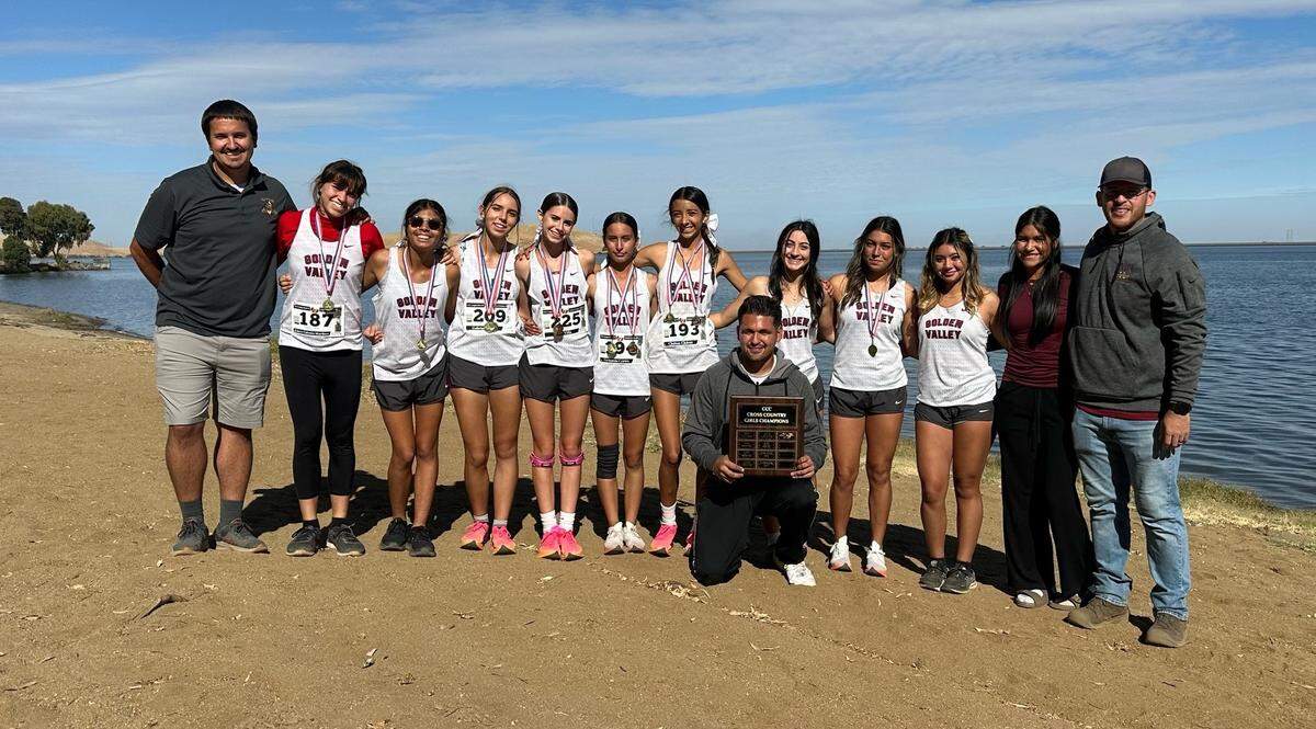 The Golden Valley High girls cross country team clinched the first Central California Conference championship in school history after winning the CCC’s third conference meet on Wednesday, Oct. 30, 2024 in Los Banos, Calif.