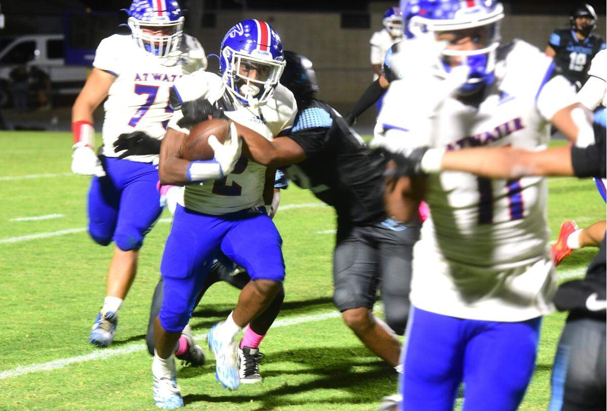Atwater High running back Durrell Morrison runs the ball during a game against El Capitan on Friday, Oct. 11, 2024 at Stadium ’76.