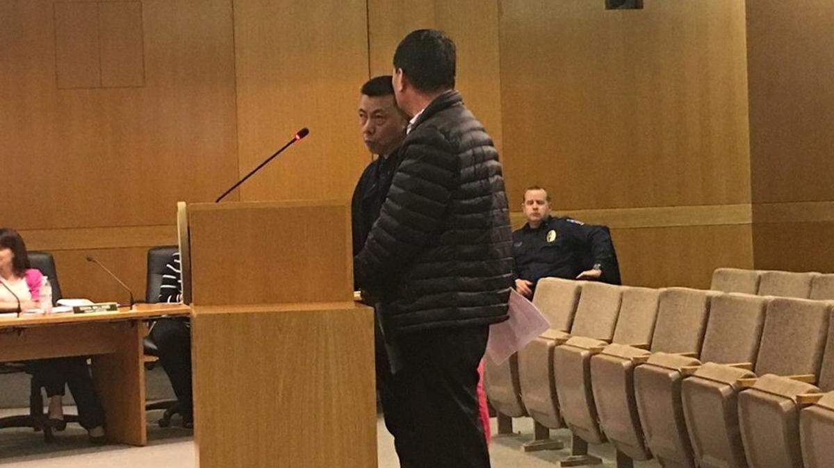 Sefen Liu talks to the Los Banos City Council on Wednesday Jan. 17, 2018 to try and appeal his suspended business license for his massage parlor on J Street in Los Banos, China Massage.