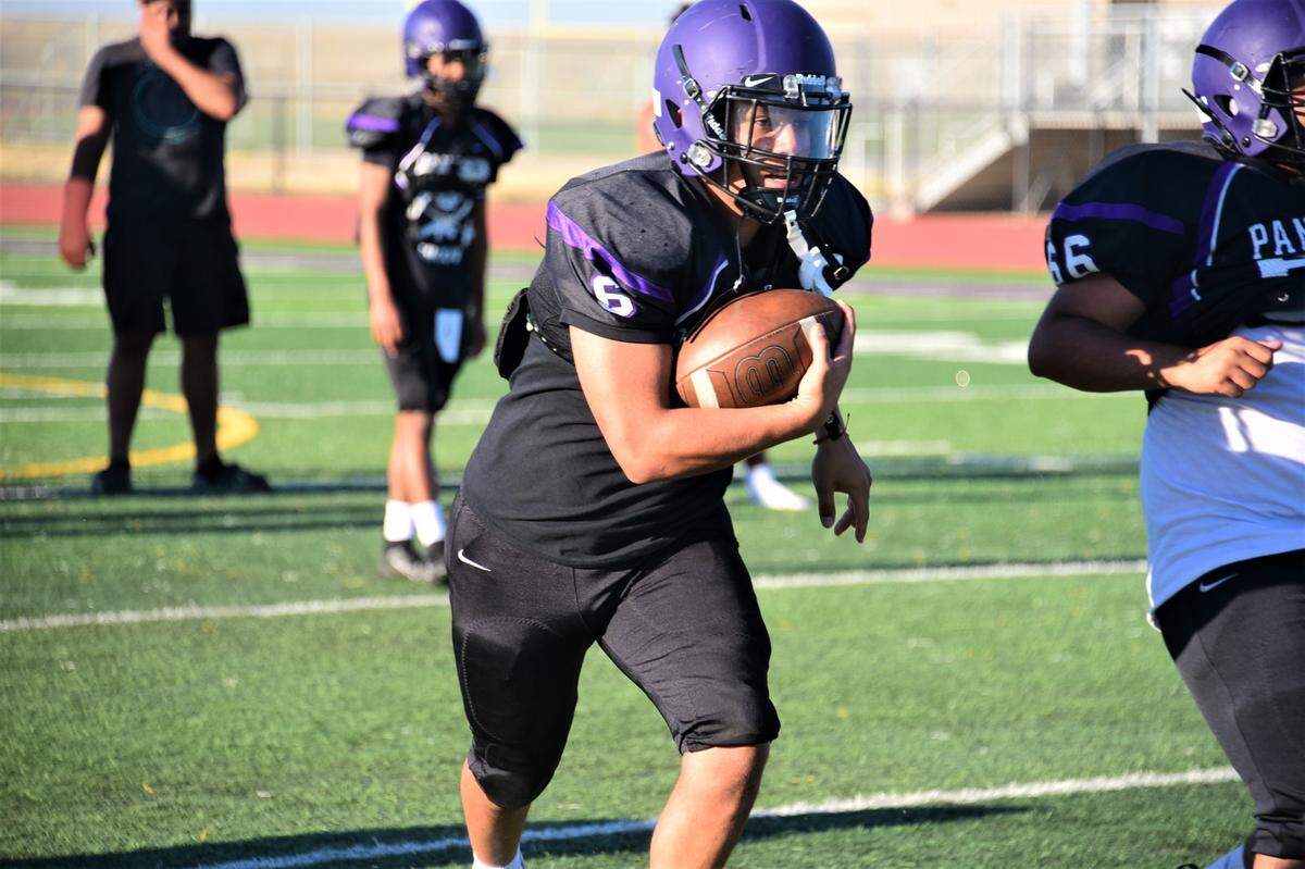 Pacheco High School senior Abel Bravo (6) during practice on Wednesday, Aug. 2, 2023 at Pacheco High School in Los Banos, Calif.