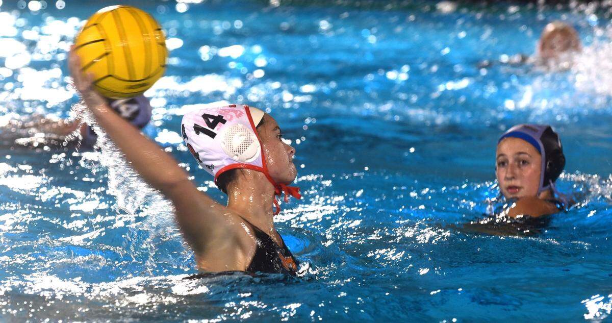Merced High School senior Charli Auldridge (14) fires a shot during a semifinal game against El Capitan on Tuesday, Nov. 7, 2023.