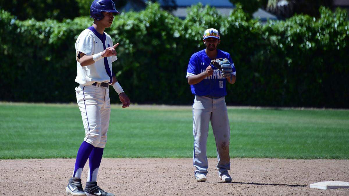 Livingston High senior Cesar Avila takes a lead off second base against Mountain House. The Wolves lost 5-2 on Wednesday, April 24, 2019 at Memorial Ballpark in Atwater, Calif.