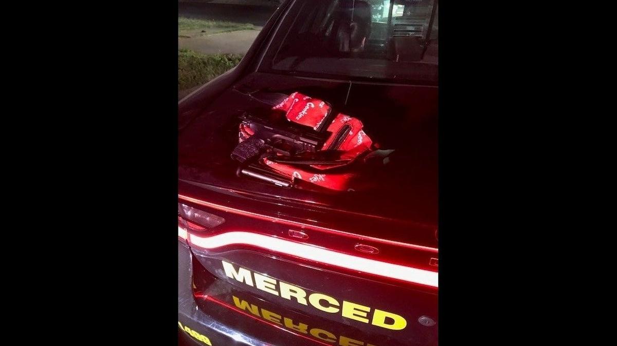A woman was arrested Saturday on suspicion of waving around a firearm in public while intoxicated in Merced, according to police.