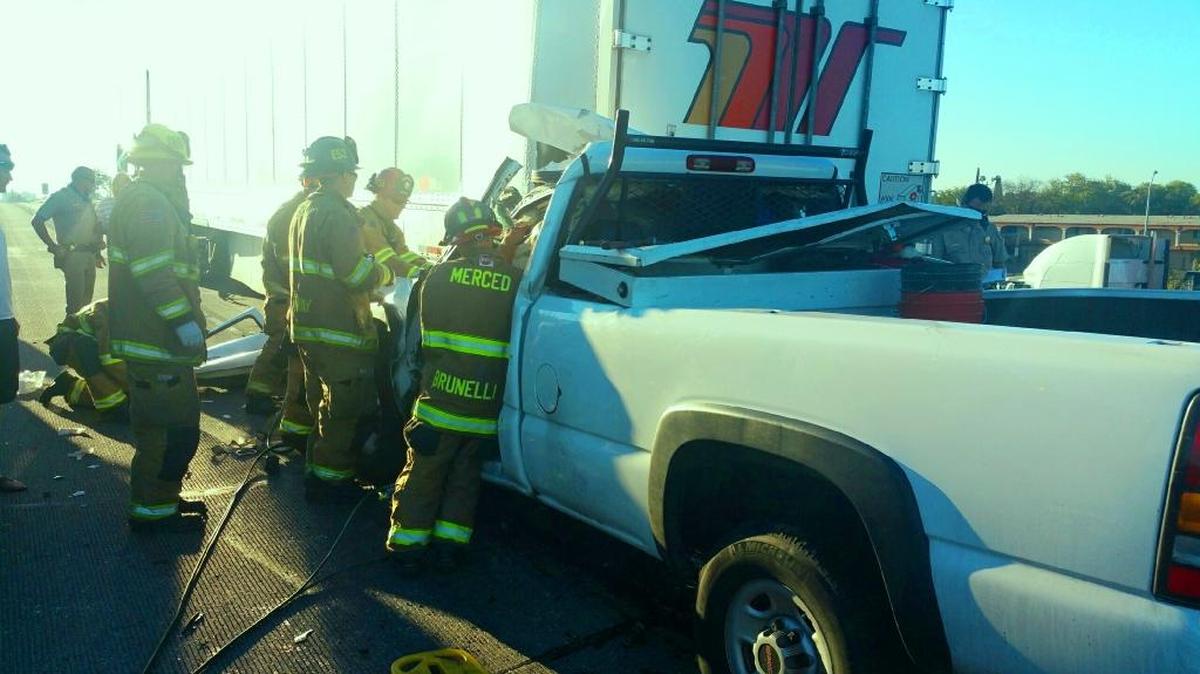 
Two people suffered major injuries in separate collisions Friday morning on southbound Highway 99 in Merced, the California Highway Patrol reported.
