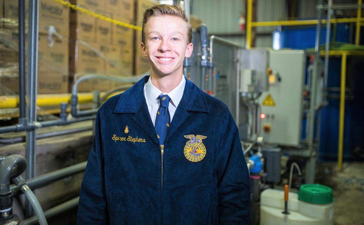 Golden Valley High School student Spencer Stephens won a national FFA proficiency award for environmental science and natural resources - entrepreneurship/placement.