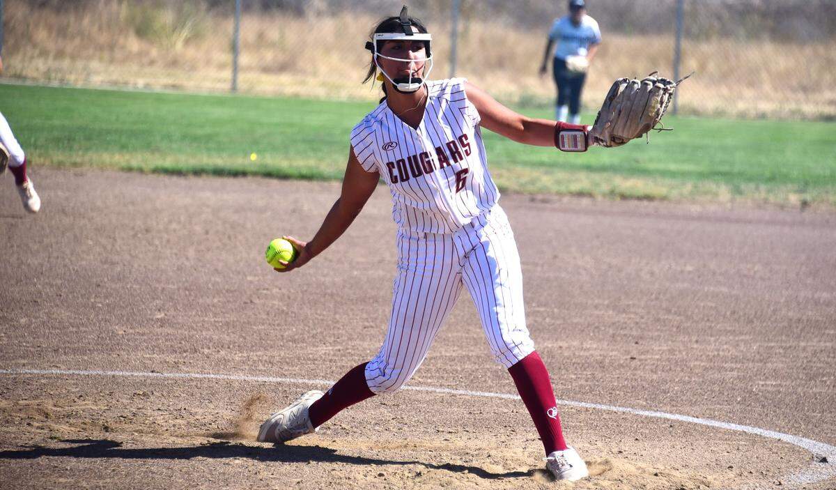 Golden Valley High ace Bree Barner delivers a pitch against the Southern League all-stars during the Leonardo Family Memorial Scholarship Softball All-Star Game on Tuesday, June 11, 2024 at the Livingston Softball Complex.