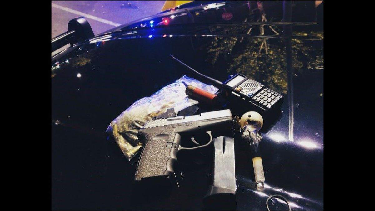 The driver of a vehicle that had been reported stolen, was arrested during a traffic stop in Merced on Sunday, according to the Merced Police Department. Police said officers also located a stolen firearm, narcotics, ammunition and a police scanner inside the vehicle. Image courtesy of Merced Police Department.
